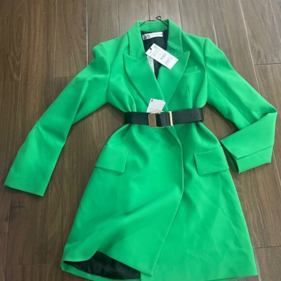 Zara green classic blazer dress - Picture 2 of 3